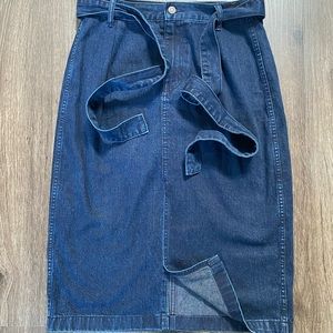 J CREW Jean Midi Skirt, Paper Bag Belt size 30